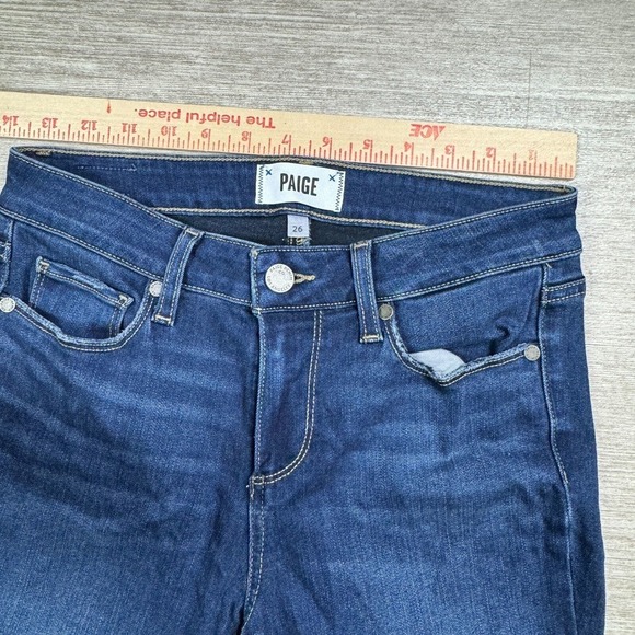 PAIGE Skyline Skinny Jeans Stretch Denim Low Rise Dark Wash Women 26 - Picture 6 of 10
